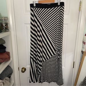 Calvin Klein Performance Striped Maxi Skirt Medium